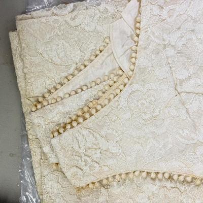 LOT 177: Vintage Lace Wedding Outfit, Crocheted Angels & Santa’s & More