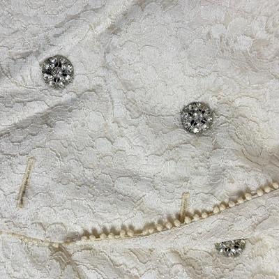 LOT 177: Vintage Lace Wedding Outfit, Crocheted Angels & Santa’s & More