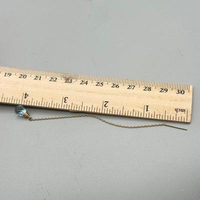 LOT 181: Trio of 14kt Gold Mexico Drop Chain Earrings (3.2gtw)