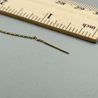 LOT 181: Trio of 14kt Gold Mexico Drop Chain Earrings (3.2gtw)