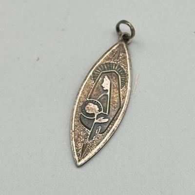 LOT 182: Vintage Sterling Silver Religious Pendants (22.8gtw) featuring Vintage Ottaviani 925 Italian Modernistic Catholic Pendant