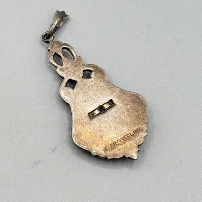 LOT 182: Vintage Sterling Silver Religious Pendants (22.8gtw) featuring Vintage Ottaviani 925 Italian Modernistic Catholic Pendant