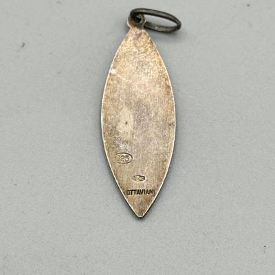 LOT 182: Vintage Sterling Silver Religious Pendants (22.8gtw) featuring Vintage Ottaviani 925 Italian Modernistic Catholic Pendant