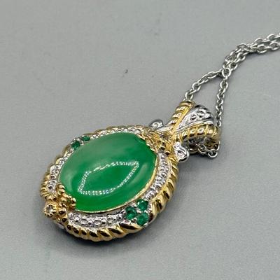 LOT 183: New-QVC- 925 Sterling Silver Gems en Vogue II Collection Necklace on 19” Chain (10.6g)