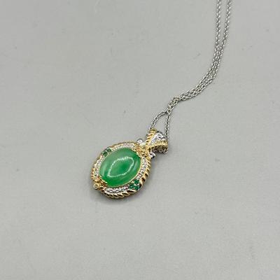 LOT 183: New-QVC- 925 Sterling Silver Gems en Vogue II Collection Necklace on 19” Chain (10.6g)