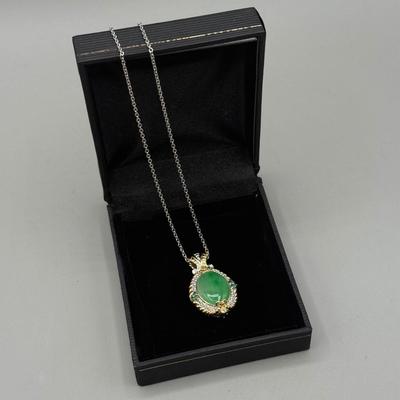 LOT 183: New-QVC- 925 Sterling Silver Gems en Vogue II Collection Necklace on 19” Chain (10.6g)