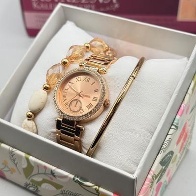 LOT 186: Kareena Kaleidoscope Interchangeable Jewelry Sets & NIP Watch & Bracelet Set