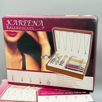 LOT 186: Kareena Kaleidoscope Interchangeable Jewelry Sets & NIP Watch & Bracelet Set