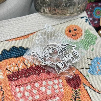 LOT 191: Elephant Themed Bag, Pouches & Jewelry