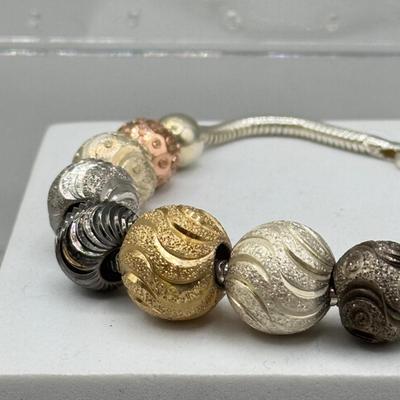 LOT 197: Sterling Bracelet w Gorgeous Beads & Matching Earrings