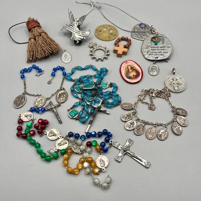LOT 201: Religious Jewelry Collection - Rosaries and More