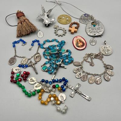LOT 201: Religious Jewelry Collection - Rosaries and More
