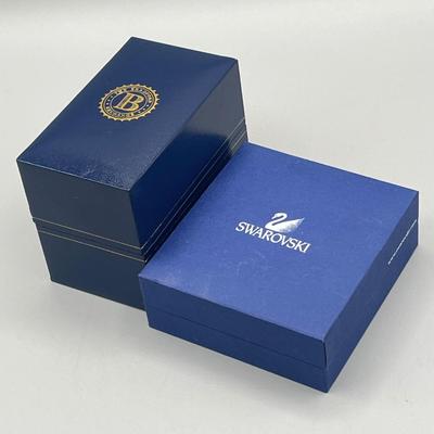 LOT 202: Swarovski Crystal Earrings and Bradford Exchange Copper Bracelet - in Original Boxes