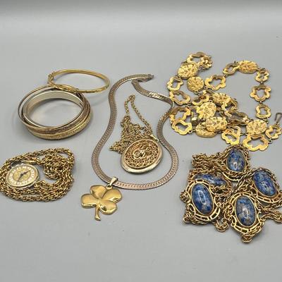 LOT 205: Goldtone Jewelry Collection - Bracelets and Necklaces
