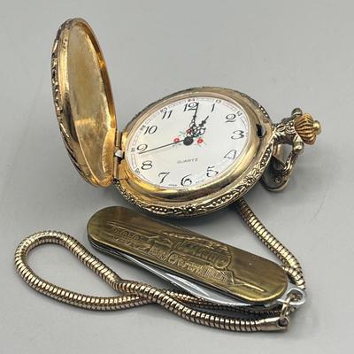 LOT 206: Watch Collection - Pocket Watch, Stopwatch, Commemorative Chevron