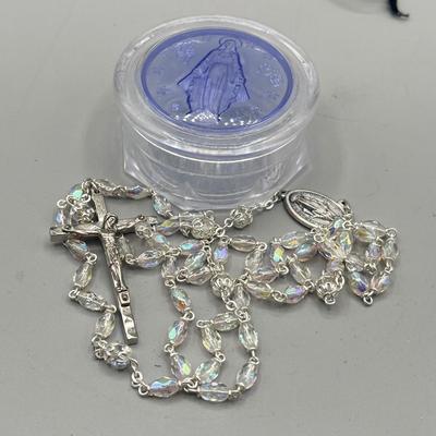 LOT 209: Religious Jewelry Collection - Rosaries, Medallions and More