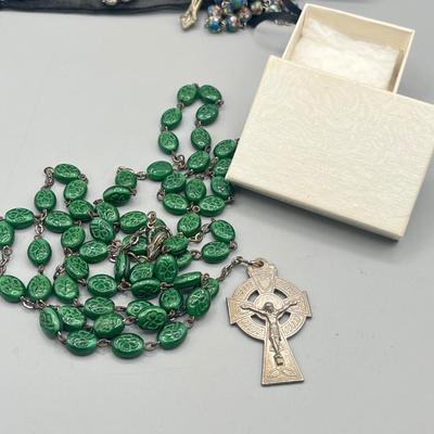 LOT 209: Religious Jewelry Collection - Rosaries, Medallions and More