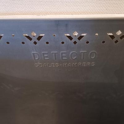 LOT 3: Vintage Crocheted Blank and Hand Painted Metal Hamper