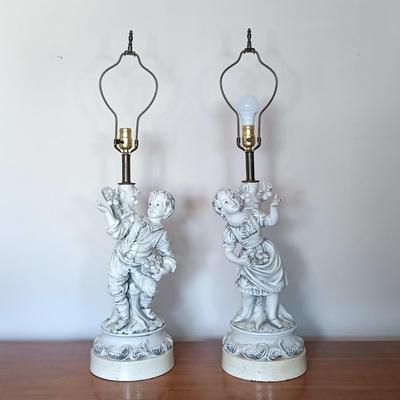 LOT 6: Vintage Pottery and Metal Lamps