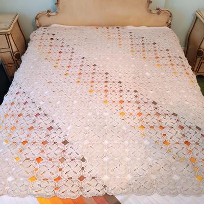LOT 28: Crocheted Blanket and Table Runner