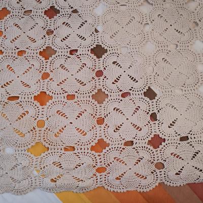 LOT 28: Crocheted Blanket and Table Runner