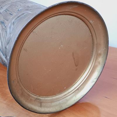 LOT 38: Vintage German Bar Scene Art with Metal Umbrella Stand