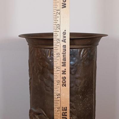 LOT 38: Vintage German Bar Scene Art with Metal Umbrella Stand