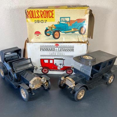 LOT 56: Vintage Toy Cars - Nascoral Rolls Royce, Panhard & Levassor with Original Boxes and Rolls Royce 3288 Battery Operated Radio