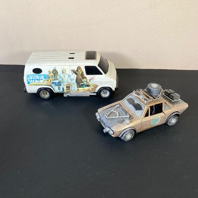 LOT 57: Collection of Assorted Toy Cars and Trucks - Star Wars General Mills Super Sonic Power Van, Ertl Shop-Rite Bank, 57 Chevy, Wooden...