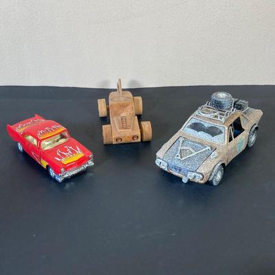 LOT 57: Collection of Assorted Toy Cars and Trucks - Star Wars General Mills Super Sonic Power Van, Ertl Shop-Rite Bank, 57 Chevy, Wooden...