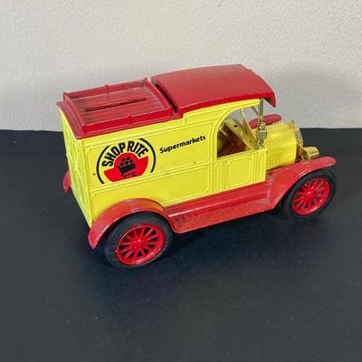 LOT 57: Collection of Assorted Toy Cars and Trucks - Star Wars General Mills Super Sonic Power Van, Ertl Shop-Rite Bank, 57 Chevy, Wooden...