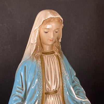 LOT 61: Vintage Religious Statues - Blessed Mother Mary and Saint Anthony