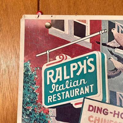 LOT 62: Vintage Italian Themed Collection - Framed Artwork, Philadelphia 9th Street Festival Poster, Angelino Figurine / Ornament, Cafe...