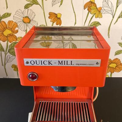 LOT 63: Vintage Quick-Mill Made in Italy Espresso Machine with Crown Corning Tognana Demitasse Service for Four in Box