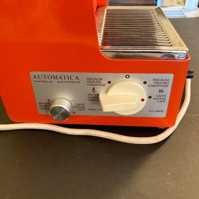 LOT 63: Vintage Quick-Mill Made in Italy Espresso Machine with Crown Corning Tognana Demitasse Service for Four in Box