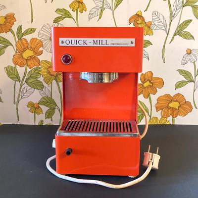 LOT 63: Vintage Quick-Mill Made in Italy Espresso Machine with Crown Corning Tognana Demitasse Service for Four in Box