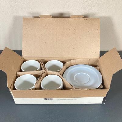 LOT 63: Vintage Quick-Mill Made in Italy Espresso Machine with Crown Corning Tognana Demitasse Service for Four in Box