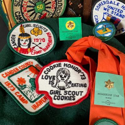 LOT 66: Vintage Collection - Girl Scout Apparel, Accessories, Patches with The Chronicles of Narnia and Nancy Drew Books