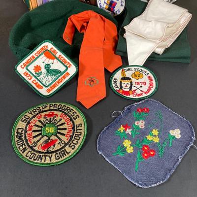 LOT 66: Vintage Collection - Girl Scout Apparel, Accessories, Patches with The Chronicles of Narnia and Nancy Drew Books