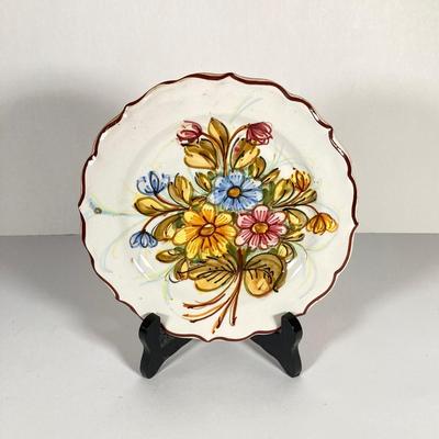 LOT 69: Pair of Castelli Italian Hand Painted Art Pottery Wall Plates