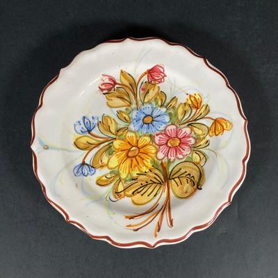 LOT 69: Pair of Castelli Italian Hand Painted Art Pottery Wall Plates