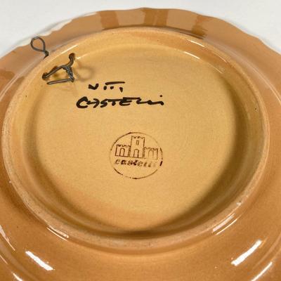 LOT 69: Pair of Castelli Italian Hand Painted Art Pottery Wall Plates