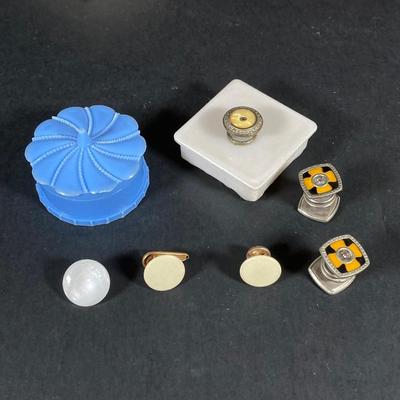 LOT 73: Vintage Jewelry and Accessories - Deltah Gold Plated Pearl Necklace, Cascade Gold Plated Abalone Necklace, Earrings, Wallets,...