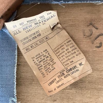 LOT 79: Vintage / Mid-Century Modern Bassett Furniture Wood End Table with Pair of Wooden Chairs Made by Liberty Chain Company, Inc.