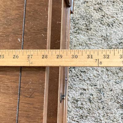 LOT 79: Vintage / Mid-Century Modern Bassett Furniture Wood End Table with Pair of Wooden Chairs Made by Liberty Chain Company, Inc.