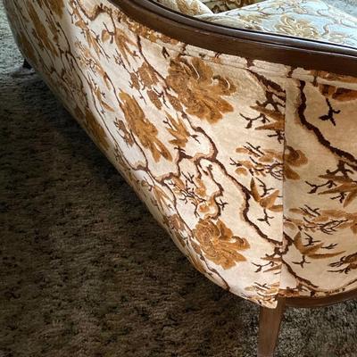 LOT 80: Vintage Carved Wood Louis XV Style Upholstered Loveseat Sofa