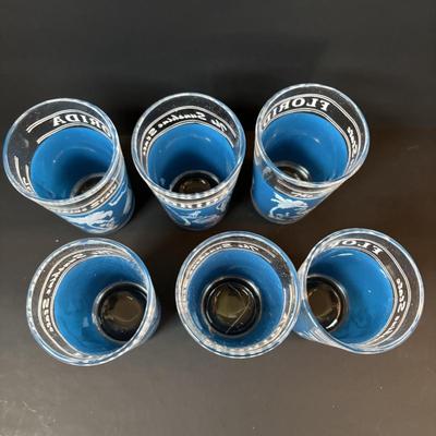 LOT 82: Vintage Florida Souvenirs: "The Sunshine State" Juice Glasses, TV Salt/Pepper Shakers Disney Jars along with a...