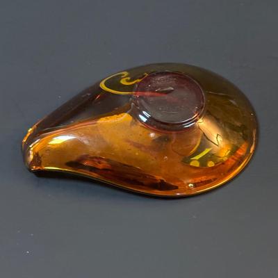 LOT 85: Vintage Boyd Vaseline Glass "Daisey & Button" Bow Slippers, Vintage Hand Painted Trinket Dishes w/Gold Floral...