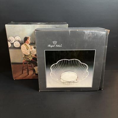 LOT 89: Sterling Silver Handled serving Utensil & Silver Plate Collection Plate Collection