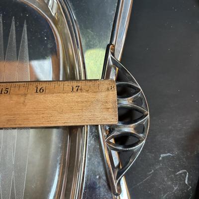 LOT 90: MCM Kromex & Hellerware Serving Trays, Owens-Illinois Thumbprint Pitcher, Vintage Cordial/After Dinner Liqueur Glasses